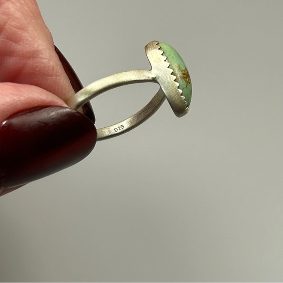 925 Brushed Sterling Silver Sonoran Gold Turquoise Ring - Picture 9 of 13